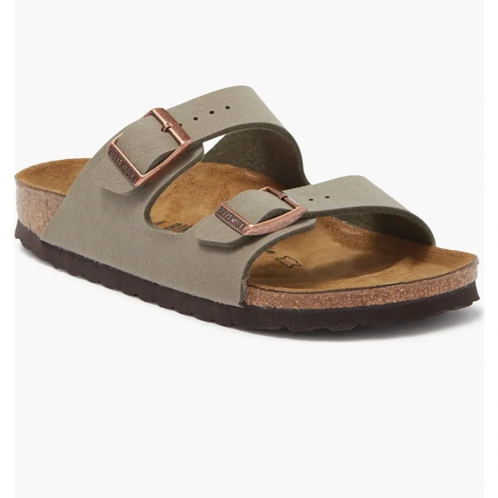New Birkenstock Taupe Double Strap Sandals - Picture 1 of 2
